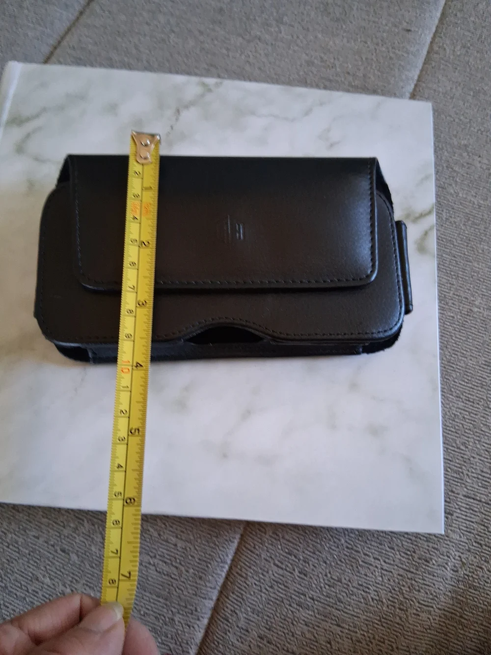 Black Faux Leather Belt Phone Holster Case - Universal Carry Pouch